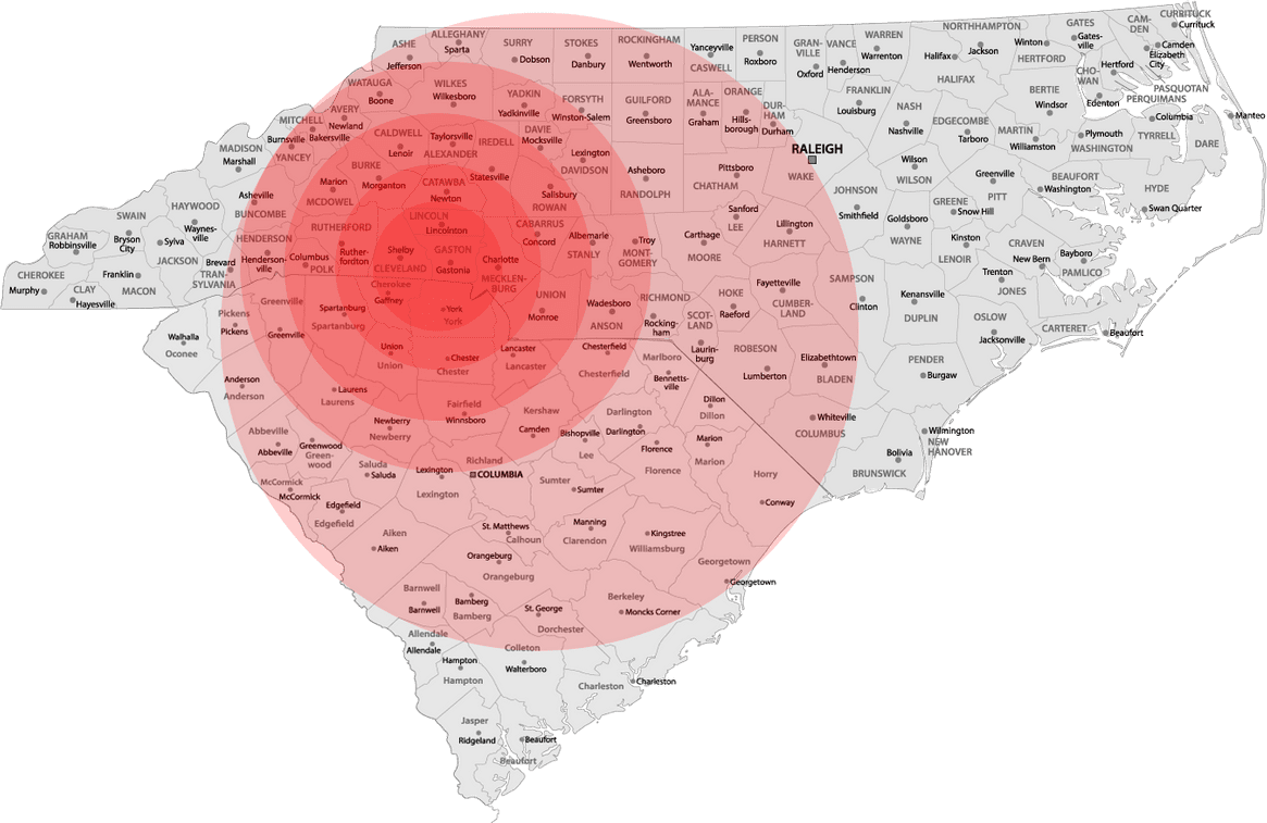 Carolina Specialty Transport Coverage Map